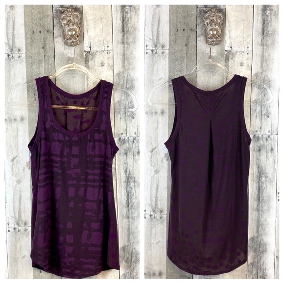 Lululemon Go Om Tank in Ghost Weave Burnout Black Cherry Size 6. - Picture 8 of 14